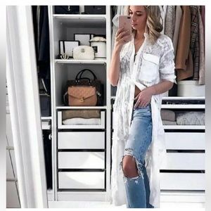 New ZARA EMBROIDERED TUNIC WITH POCKET DRESS